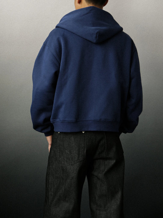 Mobius Zip Up Hoodie- Regal Navy