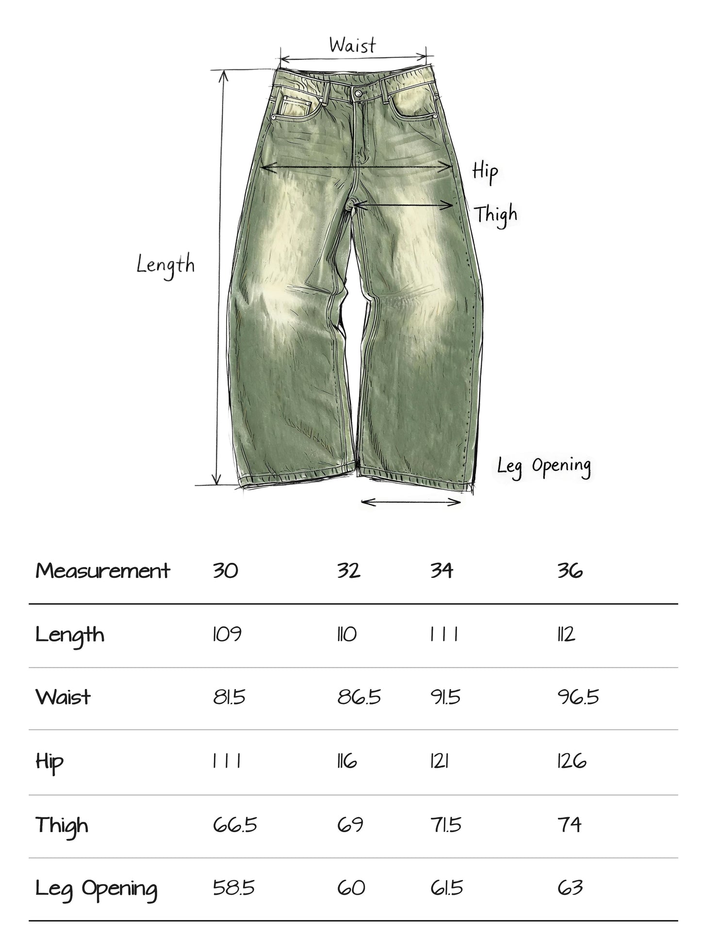 Mobius Matcha Baggy Jeans