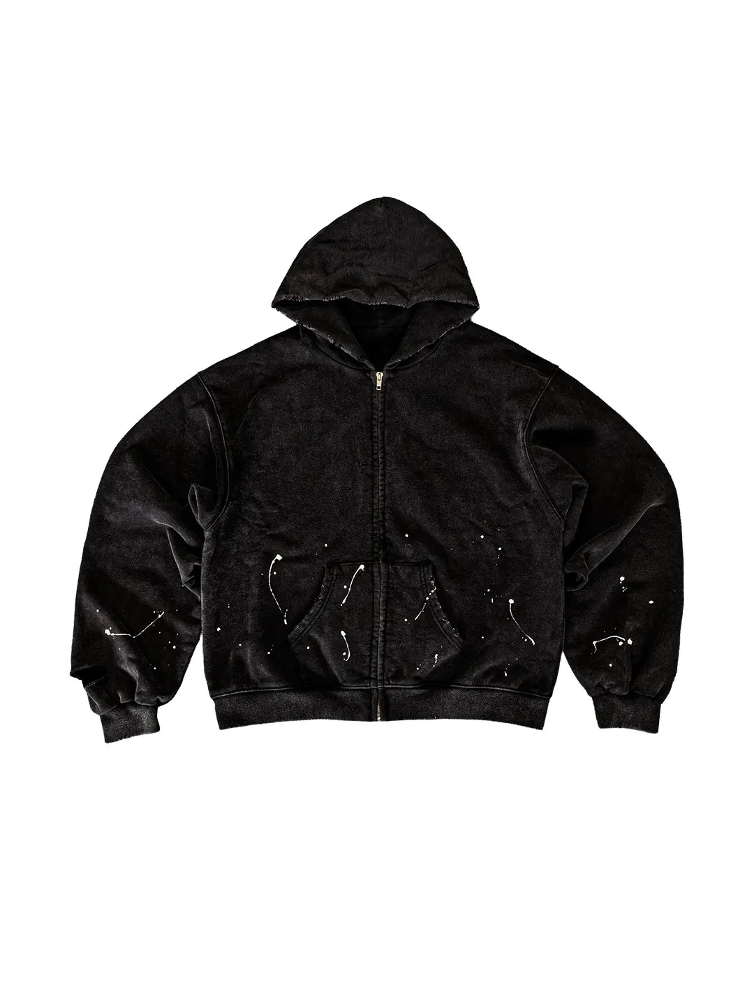 Mobius Distressed Splatter Zip Up Hoodie Pre-sale