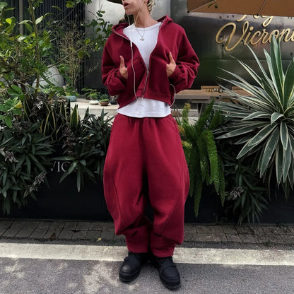 Mobius Zip Up Hoodie - Wine-ish Red