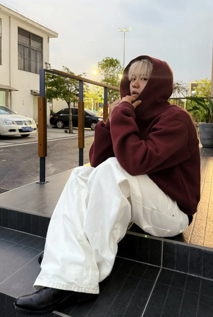 Mobius Zip Up Hoodie - Burgundy Red
