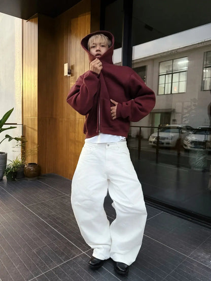 Mobius Zip Up Hoodie - Burgundy Red