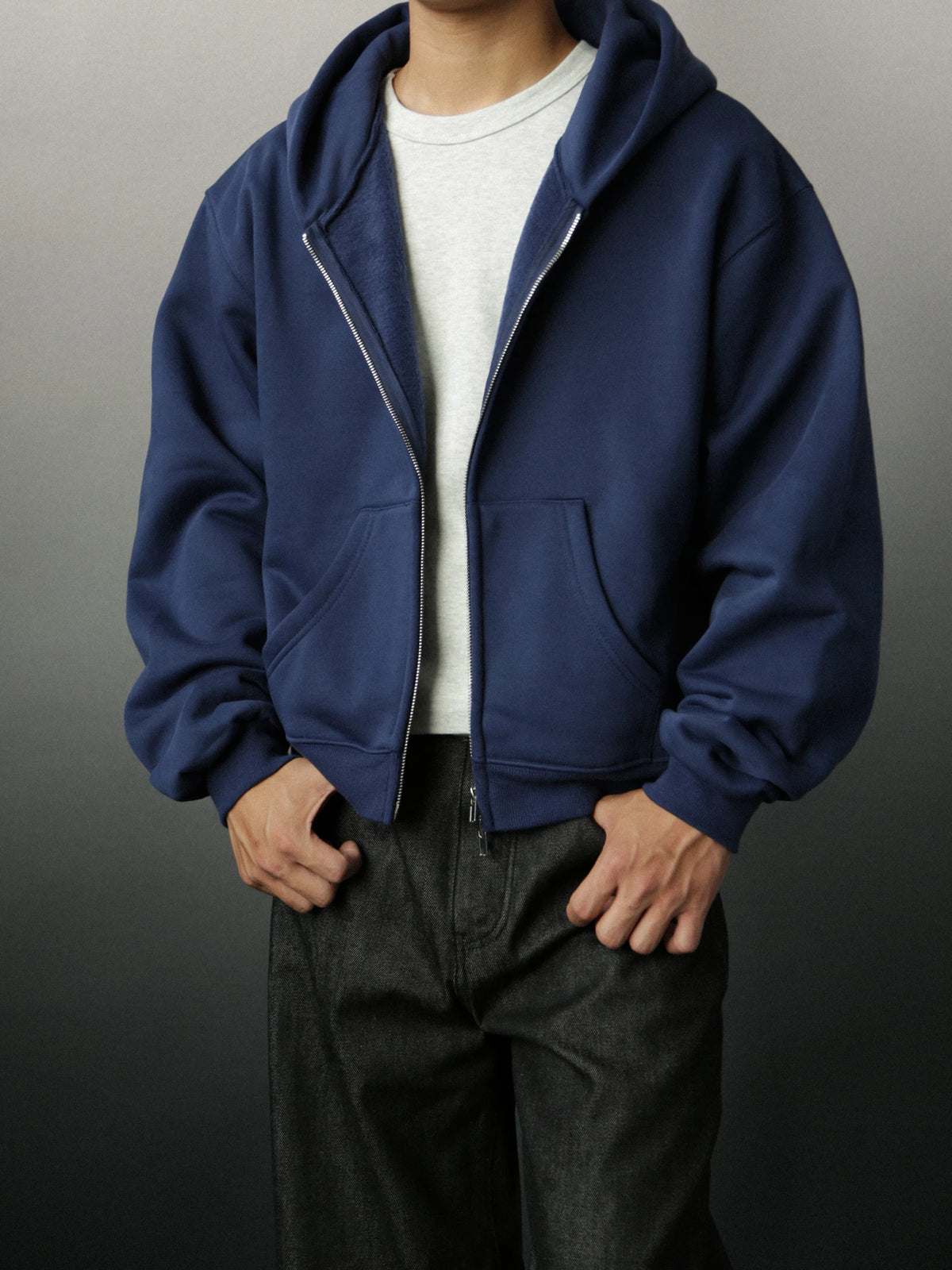 Mobius Zip Up Hoodie- Regal Navy
