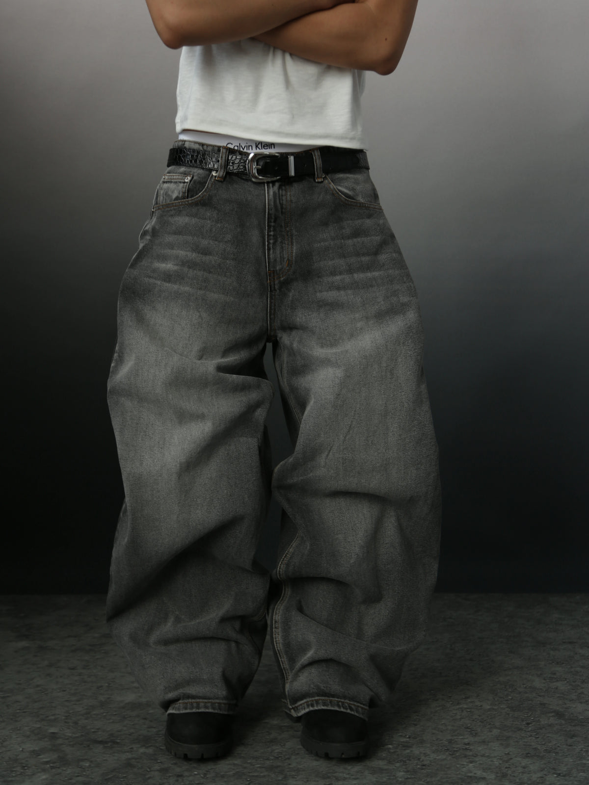 Mobius Vintage Curved Jeans - Slate