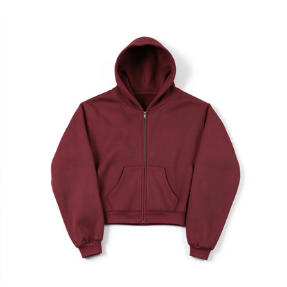Mobius Zip Up Hoodie - Burgundy Red