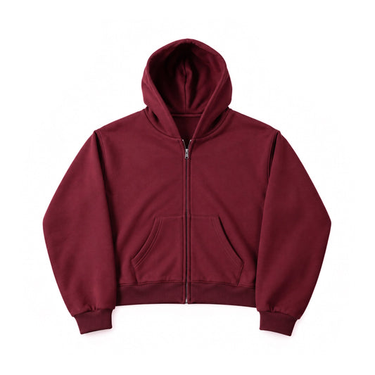 Mobius Zip Up Hoodie - Wine-ish Red