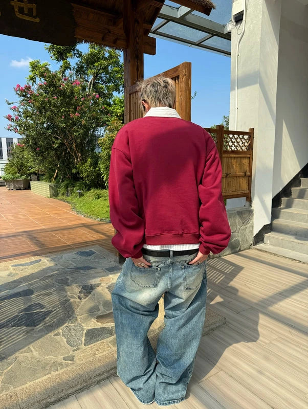 Mobius Crew Neck Wine-ish Red