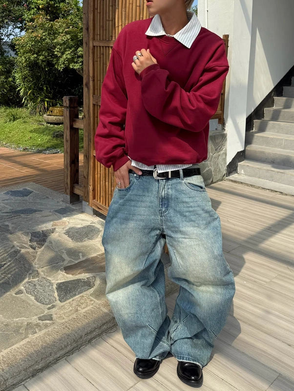 Mobius Crew Neck Wine-ish Red